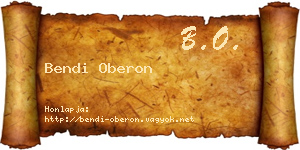 Bendi Oberon névjegykártya
